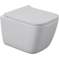 Унитаз подвесной Berges Quattro S 082149 безободковый, с сиденьем микролифт, белый