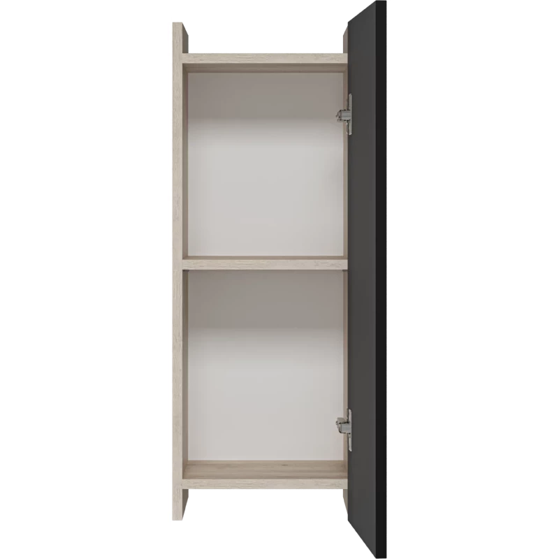 Шкаф одностворчатый Misty Поло О-Пол08030-014По 30x80 см L/R, дуб галифакс/антрацит матовый