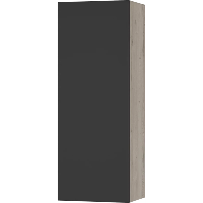 Шкаф одностворчатый Misty Поло О-Пол08030-014По 30x80 см L/R, дуб галифакс/антрацит матовый