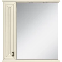 Зеркальный шкаф Misty Лувр П-Лвр03065-1014Л 65x80 см L, с подсветкой, выключателем, слоновая кость