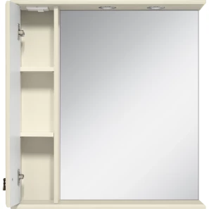 Изображение товара зеркальный шкаф misty лувр п-лвр03065-1014л 65x80 см l, с подсветкой, выключателем, слоновая кость