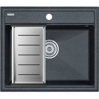 Кухонная мойка Paulmark Stepia PM115951-DG+A375-BS 59x51 см, графит