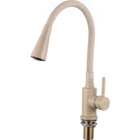 Смеситель для кухни Savol S-3002SM-S с гибким изливом, песочный