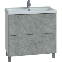 Тумба под раковину Vigo Geometry tn.bsf.GEO.FOS.70.2Y бетон 69 см, напольная, бетон/белый матовый
