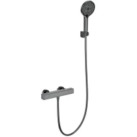 Термостат для душа Wonzon & Woghand Stay 2 WW-B2016-A-BGG с душевым гарнитуром, темный графит матовый