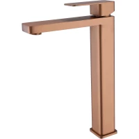 Смеситель для раковины Fmark FS8711HB розовое золото матовый