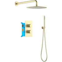 Душевой комплект Aquatek Европа AQ1376BG 250 см, с термостатом, золотой матовый
