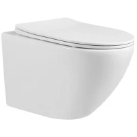 Унитаз подвесной Abber Bequem AC1100 безободковый, с сиденьем микролифт, белый