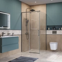 Душевой уголок BelBagno Soft Close SOFT_CLOSE-1-A-1-100-C-GM 100x100 см, профиль оружейная сталь матовый, стекло прозрачное
