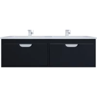 Тумба под раковину Uperwood Modul TModul120B 121,2 см, подвесная, черный матовый/белый матовый