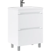 Тумба под раковину Equil Corner New tnCRNNEW60.2Y-06 59,4 см, напольная, белый глянец/белый матовый