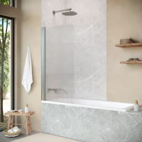 Шторка на ванну Vegas Glass EV NOVO 60 04 Moru L 61 см L, профиль никель матовый, стекло рифленое