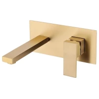 Смеситель для раковины Grocenberg GB588MG встраиваемый, золотой матовый