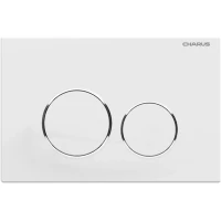 Кнопка смыва Charus Spazio FP.330.12.01 для инсталляции, белый матовый/хром/белый матовый