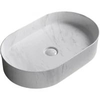 Раковина-чаша Ceruttispa CR0055B MMW1 50x35 см, накладная, белый мрамор