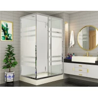 Душевая кабина Esbano Econom ESE-108CKR ESKE108CKR 100x80x210 см, с крышей, низкий поддон, профиль хром, стекло интимато