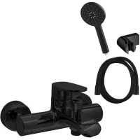 Смеситель для ванны AQG Beta 01BE2417NG с душевым гарнитуром, черный матовый