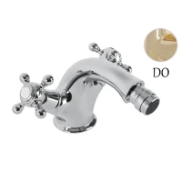 Смеситель для биде с донным клапаном золото 24 карат, ручки золото 24 карат Cezares Golf GOLF-BS1-03/24