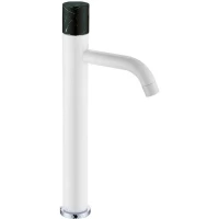 Смеситель для раковины Boheme Stick Mramor Black 122-W-MR-BLACK белый глянец/черный мрамор
