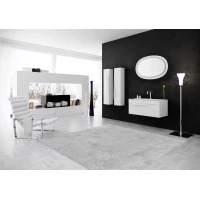 Комплект мебели белый матовый 120 см Clarberg Papyrus PAP0112 + Pap.12.04.WG + Dun.02.10/W