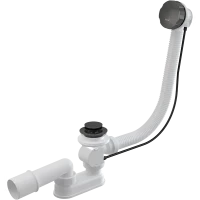 Слив-перелив для ванны AlcaPlast A55K-GM-P полуавтомат, оружейная сталь