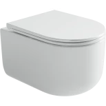 Изображение товара унитаз подвесной ceramica nova ulma cn4006 безободковый, с сиденьем микролифт, белый