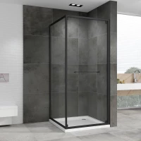 Душевой уголок Abber Schwarzer Diamant AG0A090B 89,2x90 см, профиль черный матовый, стекло прозрачное