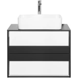 Изображение товара тумба белый глянец/черный матовый 70 см style line амстердам лс-000010041