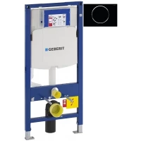 Инсталляция для унитаза Geberit Duofix Sigma 10 111.300.00.5 + 111.815.00.1 + 115.758.KM.5 с кнопкой смыва, черный/хром/черный