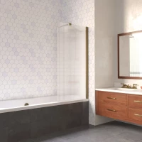 Шторка на ванну Vegas Glass EV LUX ST 76 05 Moru R 76 см R, профиль бронза, стекло рифленое