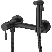 Гигиенический душ Rush Melos SUS1101-99Black со смесителем, черный матовый