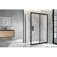 Душевой уголок Royal Bath Accord RB8145HPS-C-BL 145x80 см, профиль черный матовый, стекло матовое