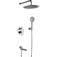 Душевой комплект Gappo G7104 245 мм, со смесителем, хром