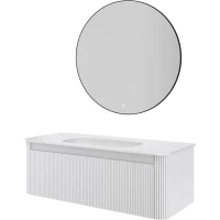 Комплект мебели Armadi Art Voi Matt White 782-120-R-MW + 786-120-MW без отв. + 545-100-B 122 см, подвесной, белый матовый