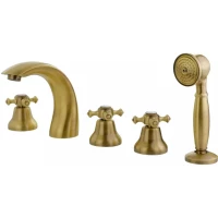 Смеситель на борт ванны Migliore Prestige 31609 с душевым гарнитуром, бронза 