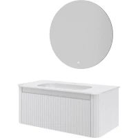 Комплект мебели Armadi Art Voi Matt White 782-100-R-MW + 786-100-MW + 545/2 102 см, подвесной, белый матовый