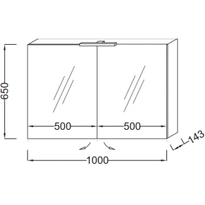 Изображение товара зеркальный шкаф 100x65 см белый блестящий jacob delafon eb1365-g1c