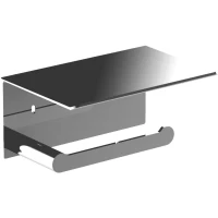 Держатель туалетной бумаги Nofer Verona 16876.S с полкой для телефона, нержавеющая сталь