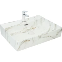Раковина-чаша WeltWasser Elbach 2173 M845 10000004543 60x42 см, накладная, белый мрамор