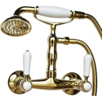 Смеситель для душа Magliezza Bianco 50111-3-do с душевым гарнитуром, золотой