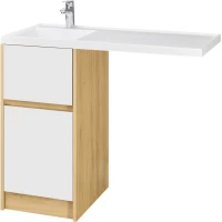 Тумба с раковиной белый глянец/дуб сантана 105 см Акватон Лондри 1A267001LH0C0 + 1A274901LH010 + 1A72833KLH01L