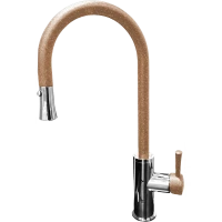 Смеситель для кухни GranFest 7652 с выдвижным изливом, терракот