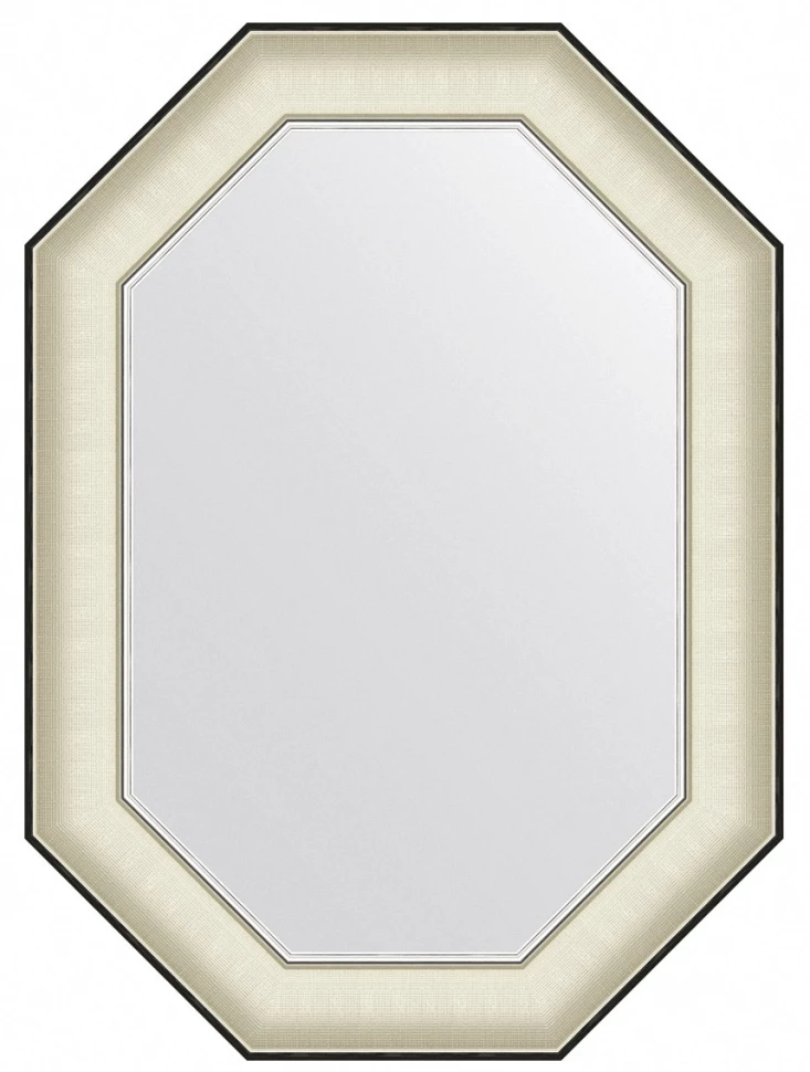 Зеркало 54x74 см белая кожа с хромом Evoform Octagon BY 7442 зеркало 68x68 см белая кожа с хромом evoform definite by 7629
