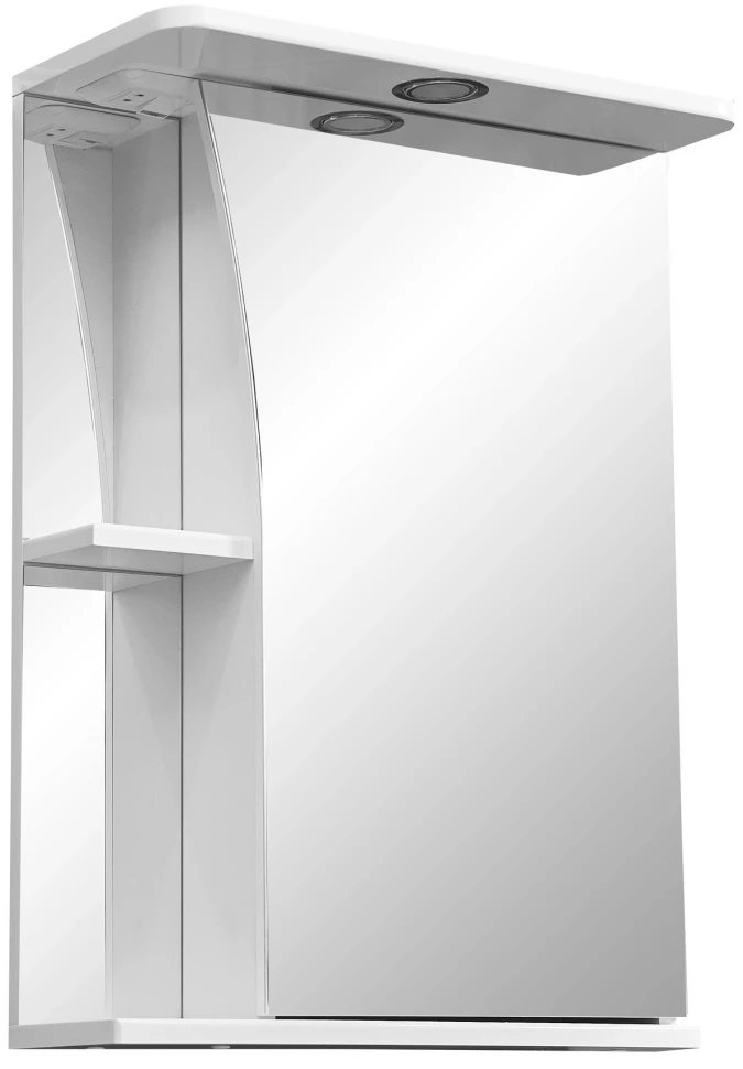 Зеркальный шкаф 50x70 см белый глянец/белый матовый R Stella Polar Винчи SP-00000034 код да винчи