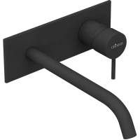 Смеситель для раковины Cezares Leaf LEAF-BLI1-L-NOP CoolStart, встраиваемый, с донным клапаном, черный матовый