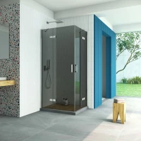 Душевой уголок Vegas Glass AFA-F Retta 100*90 08 07 L 100x90 см L, профиль хром, стекло графитовое