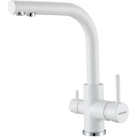 Смеситель для кухни Paulmark Essen Es213011-WH с подключением к фильтру, белый матовый