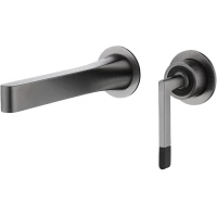 Смеситель для раковины Boheme Duo 165-GM встраиваемый, графит матовый