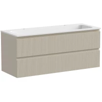 Тумба с раковиной бежевый матовый 121 см Sancos Snob T SNT120CE + CN7016