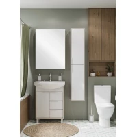 Комплект мебели белый глянец/ясень фабрик 65 см Акватон Рико 1A213301RIB90 + 1WH207782 + 1A216402RI010